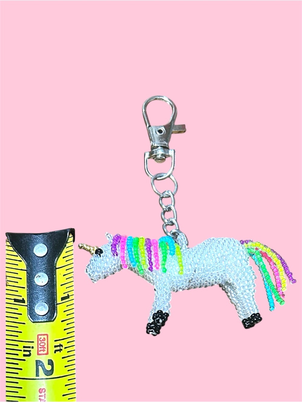 GrandmaMia 3D Unicorn Bag Charm Miyuki Glass Seed Beads Handmade - Picture 4 of 10